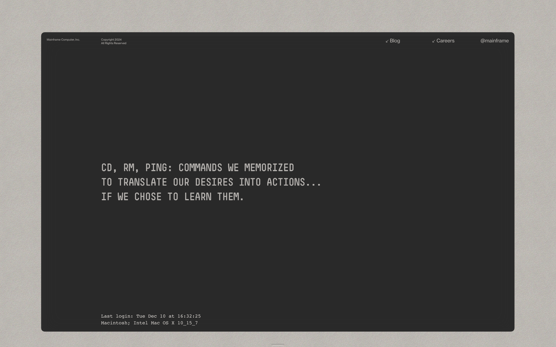 Mainframe | Web Design Inspiration | Siteinspire